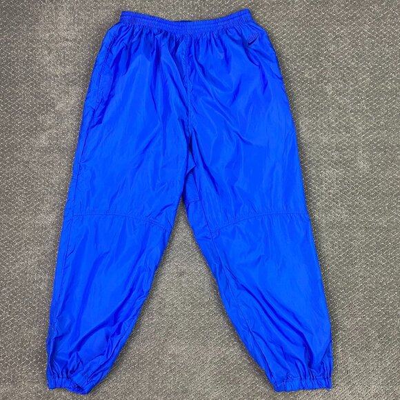 Vintage 90s Nike Gray Tag Windbreaker Pants Men's XL Fit Like Medium Nylon Blue - Picture 2 of 16